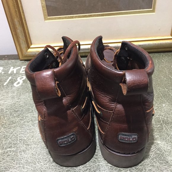 VINTAGE POLO SPORTS LEATHER BOAT BOOTS SIZE 9D - Picture 6 of 13